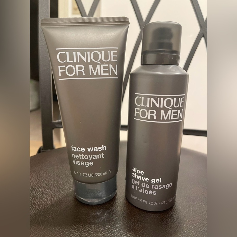 Clinique men’s face wash 6.7Qz/200ML
Aloe shave gel 4.2Qz/125ML